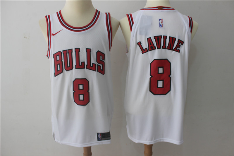 Men Chicago Bulls #8 Zach LaVine White Game Nike NBA Jerseys->->NBA Jersey